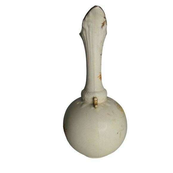 Antq Art Nouveau Ewer Gold Painted Floral Pitcher Ornate Handle Unmarked Cottage - Picture 2 of 9
